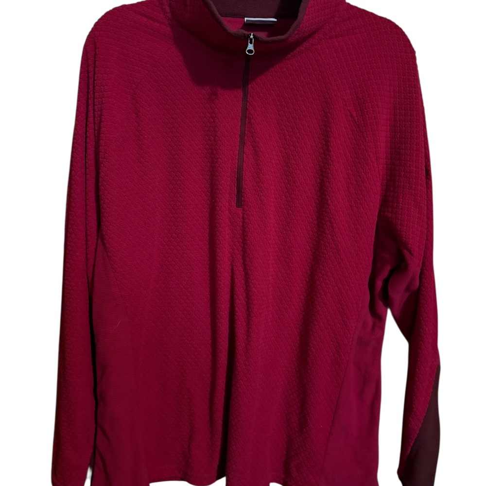 Columbia burgundy Red Quarter-Zip Pullover ladies top 2xl